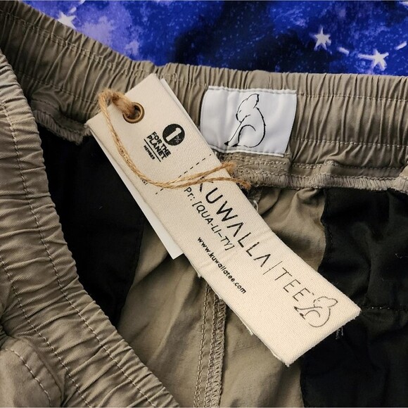 Kuwallatee Men’s Cargo Jogger Pants XL Khaki NWT Stretch Cotton Elastic Waist - Picture 6 of 8